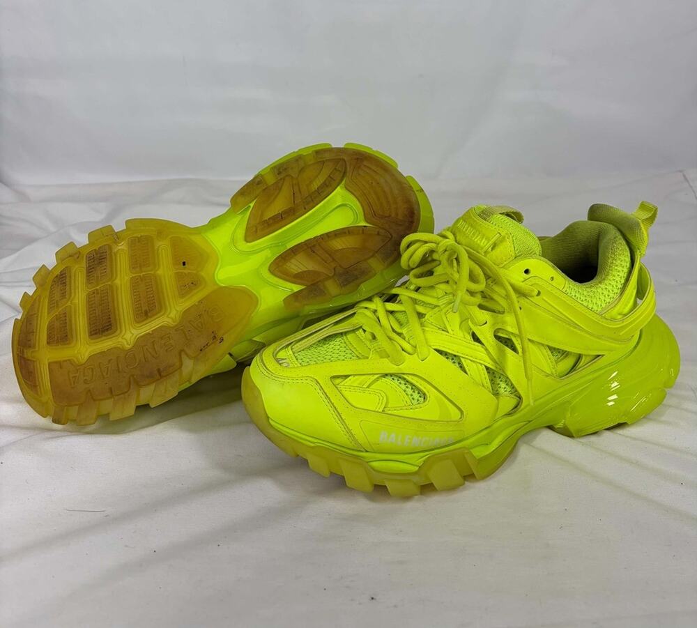 Balenciaga Track 2 Neon Yellow Green Mens Sneakers Sz 7 SPB JA-337716